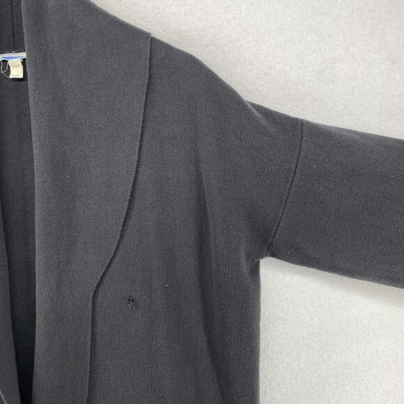 EILEEN FISHER Sweater S Cozy Organic Cotton Cardigan Shawl Open Front Gray - Picture 7 of 12